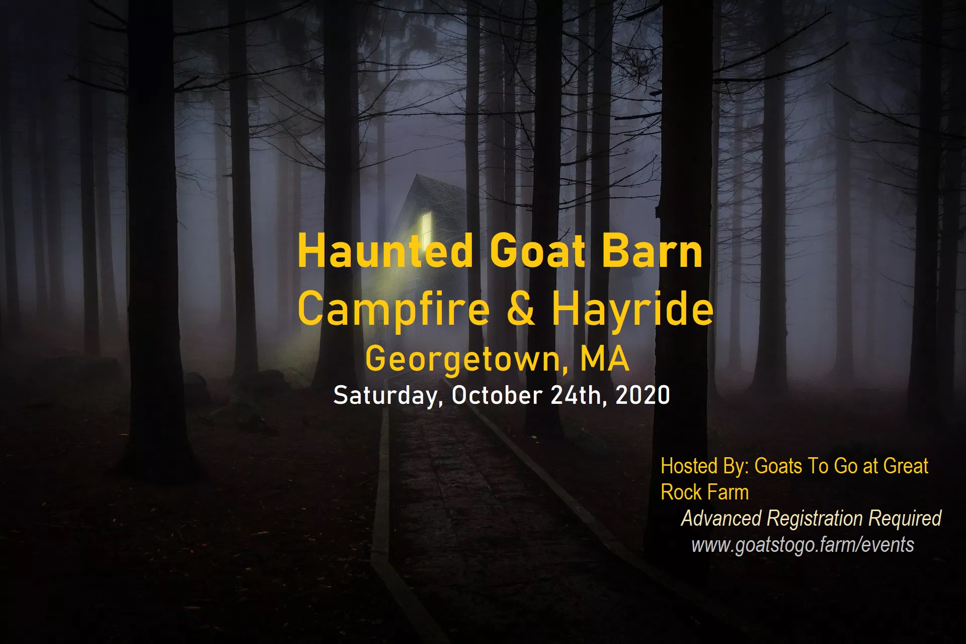 Haunted Goat Barn: Mingle & Tales with Campfire & Hayride